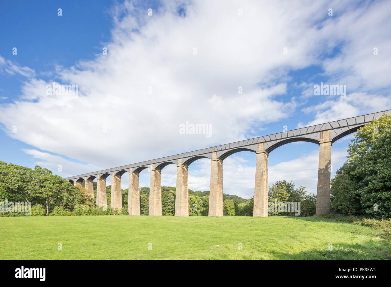 Acquedotto Pontcysyllte (Traphont Ddŵr Pontcysyllte) sul canale di Llangollen, Wales, Regno Unito Foto Stock