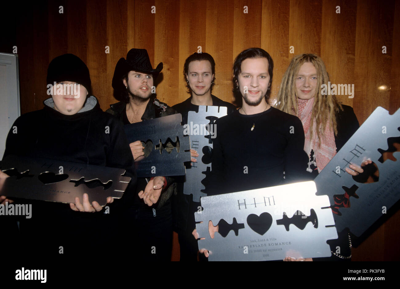 Lui (mit Sänger Ville Valo) su 17.03.2000 a Helsinki. | Utilizzo di tutto il mondo Foto Stock