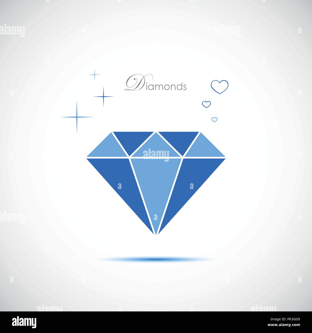 Blu lucido brillante diamante simbolo illustrazione vettoriale EPS10 Illustrazione Vettoriale