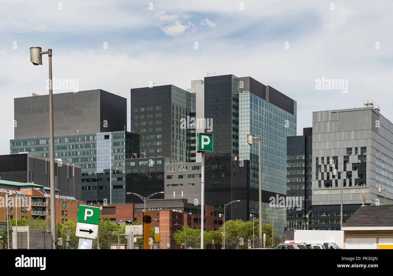 Skycrapers nel centro cittadino di Montreal, in Quebec, Canada Foto Stock
