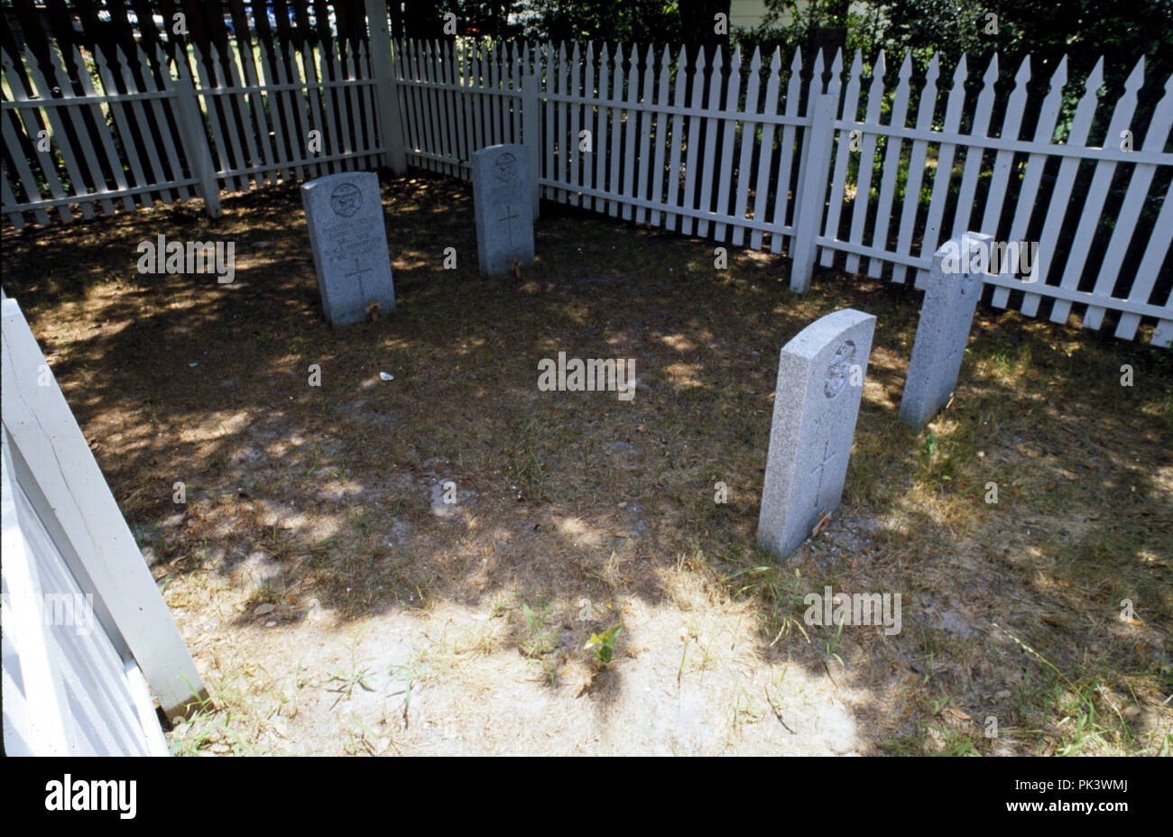 Ocracoke52/120701 -- Cimitero britannico per i marinai uccisi durante la Seconda Guerra Mondiale quando vi freighter fu affondato da un U-boat tedesca al largo della costa della Ocracok Foto Stock