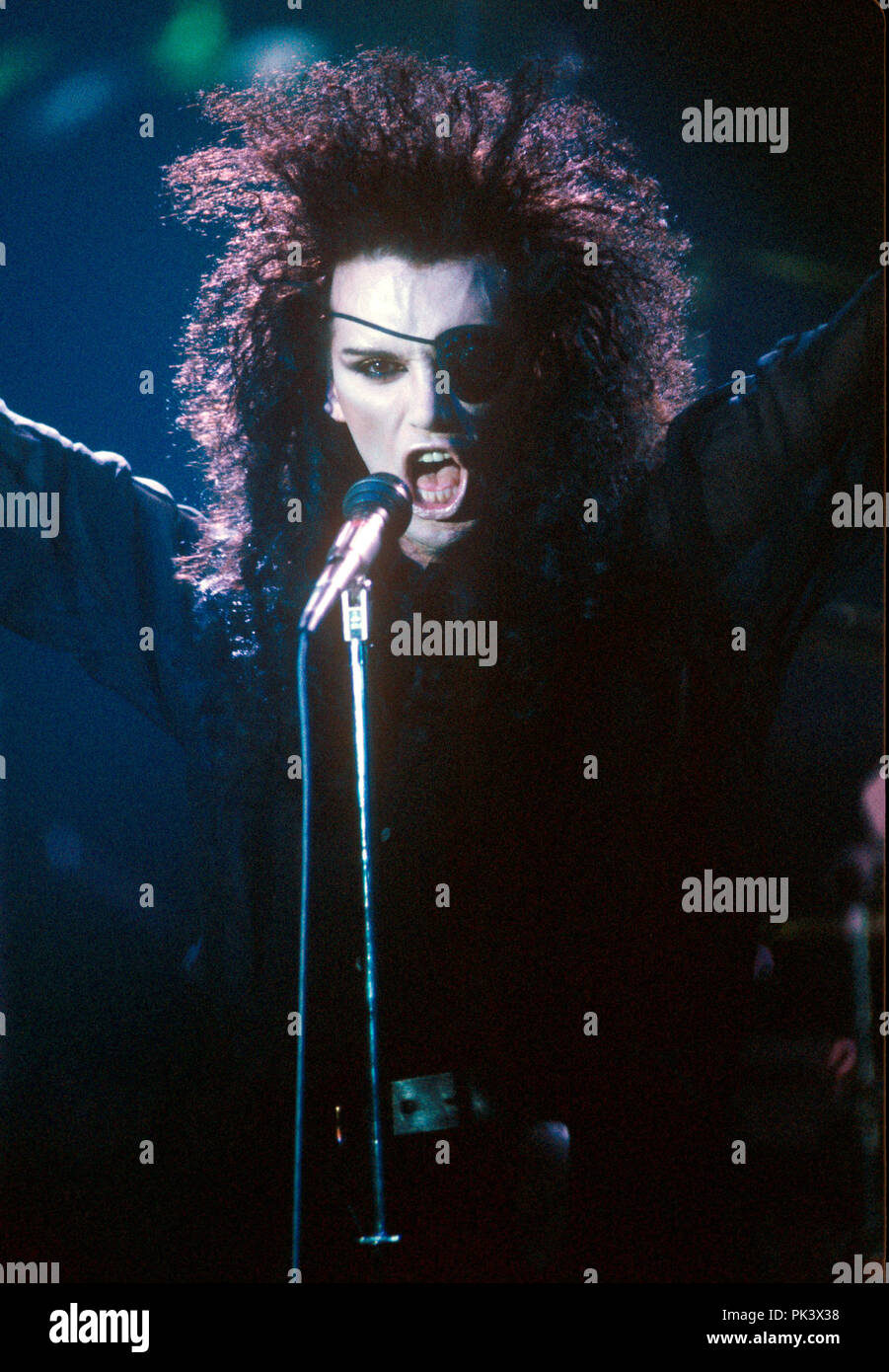 Pete Burns (vivo o morto) nel maggio 1985 ad Amburgo. | Utilizzo di tutto il mondo Foto Stock