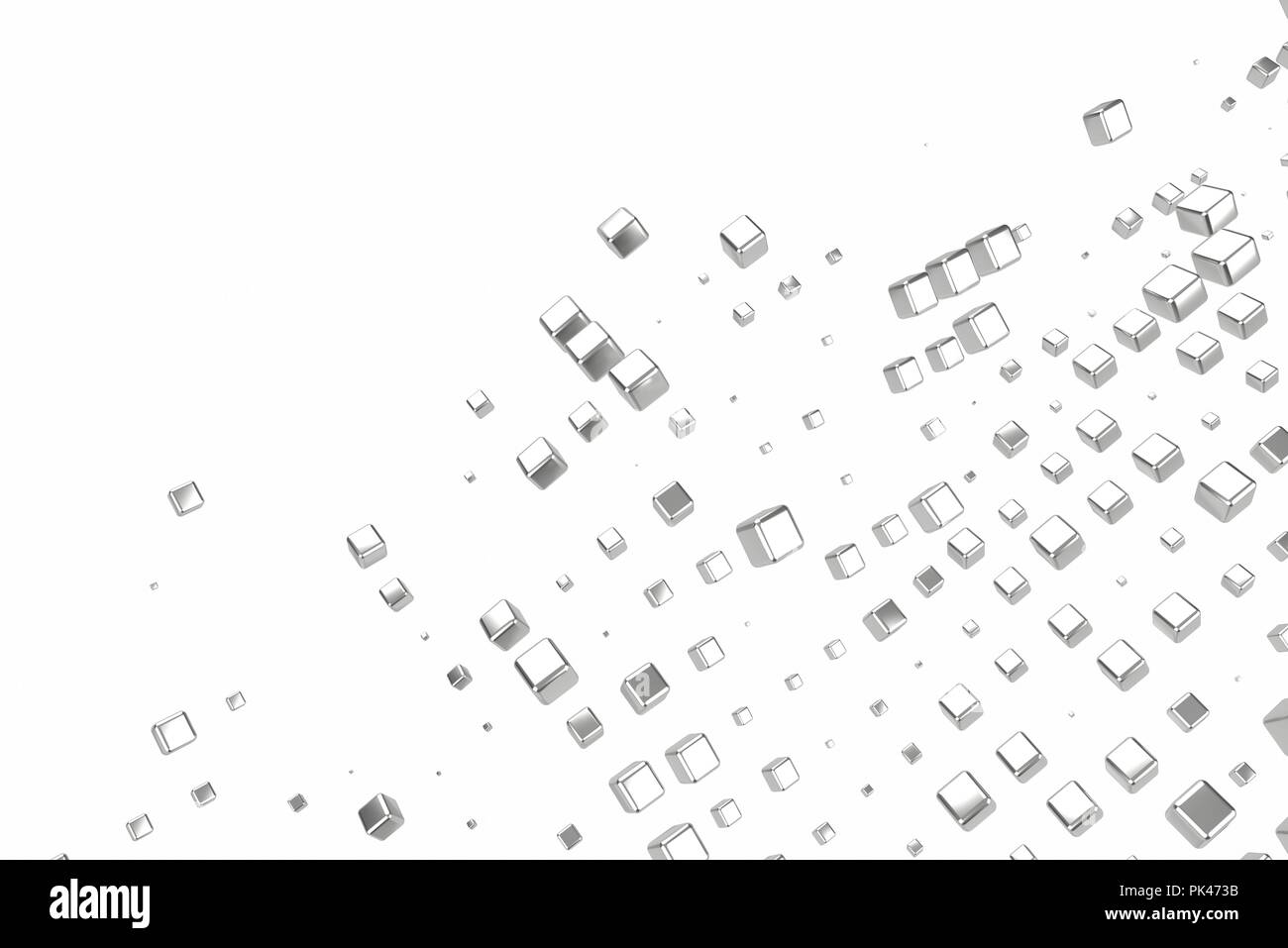 Argento o Oro Bianco platino cubetti di blocchi su sfondo bianco. La modellazione 3D illustrazione. ricchezze minerarie ricche concetto bitcoin . I soldi per far crescere il business di successo delle finanze clipart Foto Stock