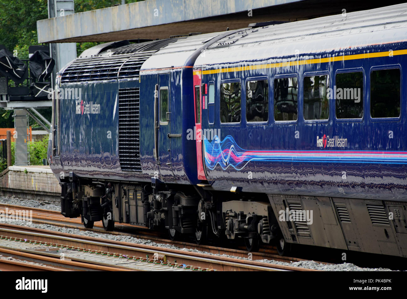 GWR Intercity foglie HST Oxford per Moreton-in-Marsh Foto Stock