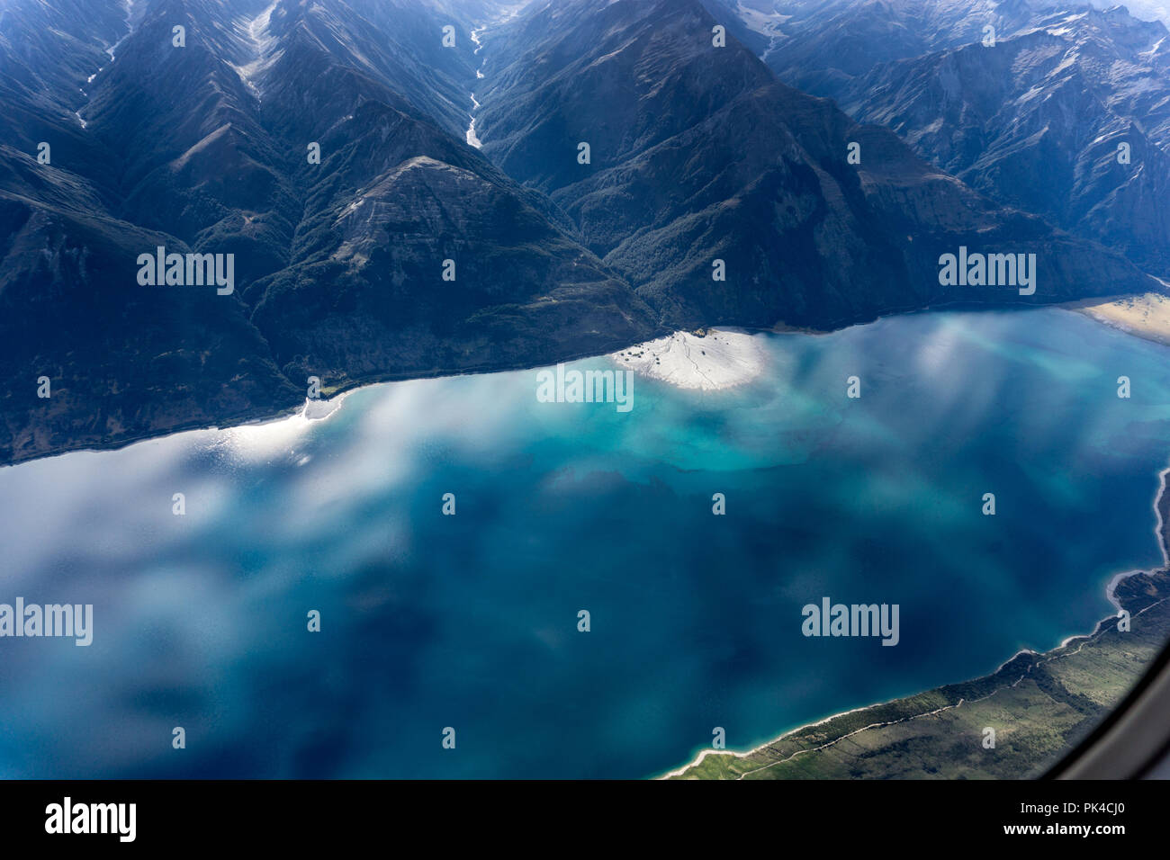 Mistico viste delle montagne - Volo panoramico su Mt Aspiring National Park, Nuova Zelanda Foto Stock