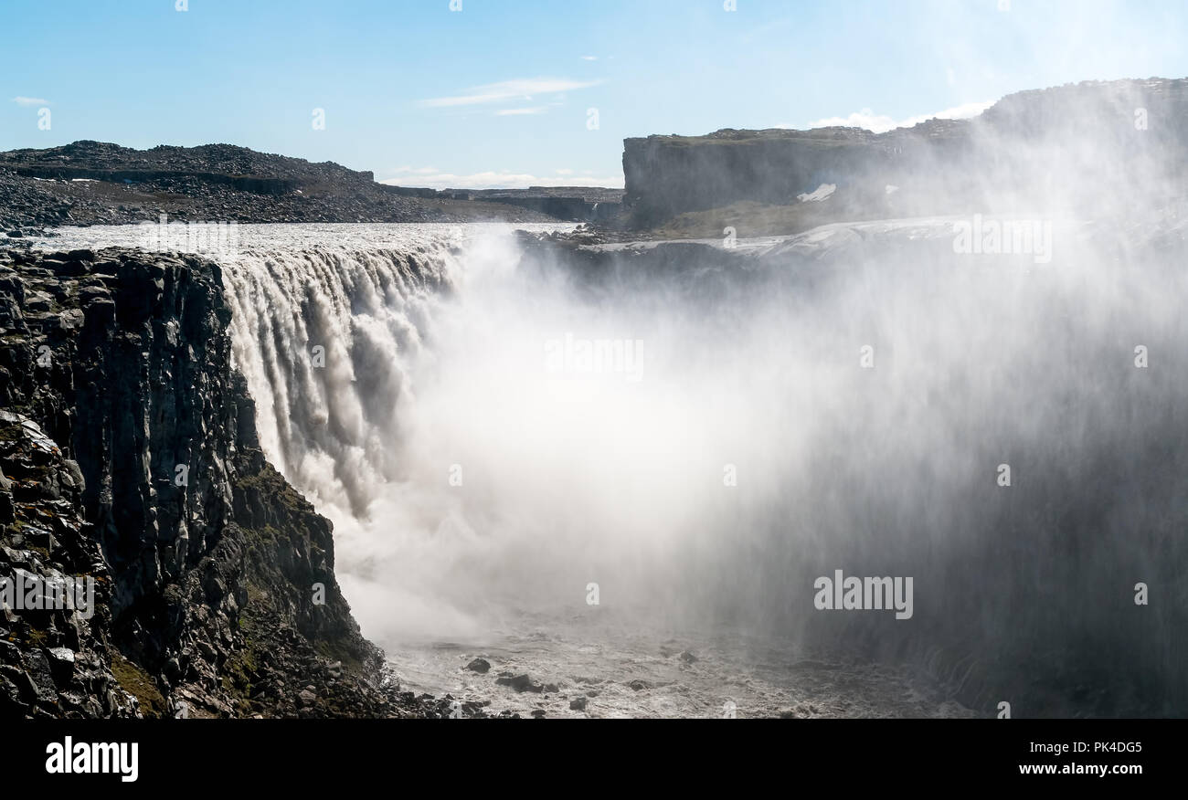 Dettifoss cascata in Vatnajokull National Park - Northeast Islanda Foto Stock