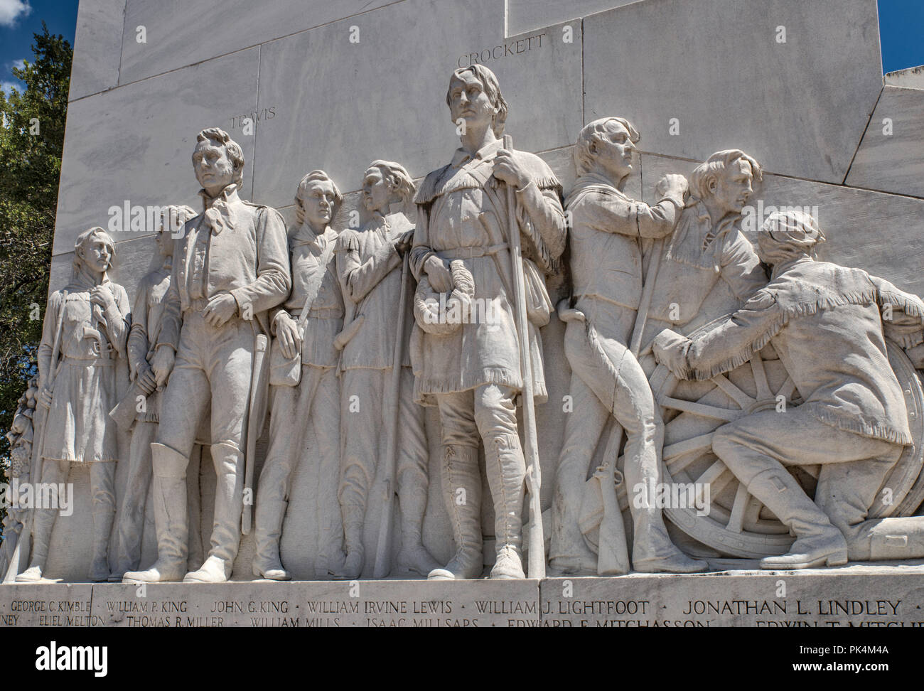 La Alamo cenotafio aka lo spirito di sacrificio monumento, Alamo Plaza, San Antonio, Texas, Stati Uniti d'America Foto Stock