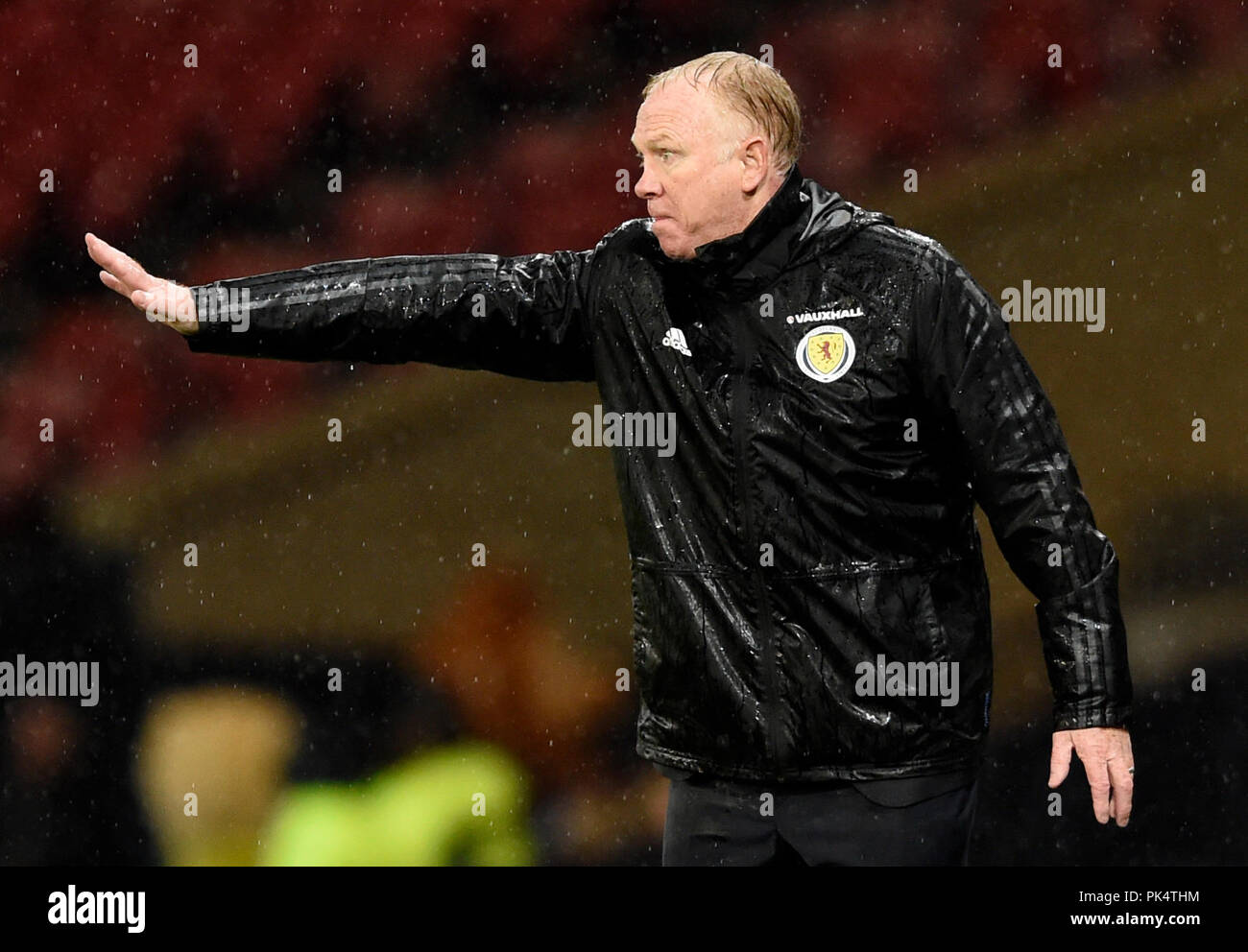 Il manager scozzese Alex McLeish durante la UEFA Nations League, League C Group One match a Hampden Park, Glasgow. PREMERE ASSOCIAZIONE foto. Data immagine: Lunedì 10 settembre 2018. Scopri la storia di calcio della Pennsylvania Scotland. Il credito fotografico dovrebbe essere: Ian Rutherford/PA Wire. Foto Stock