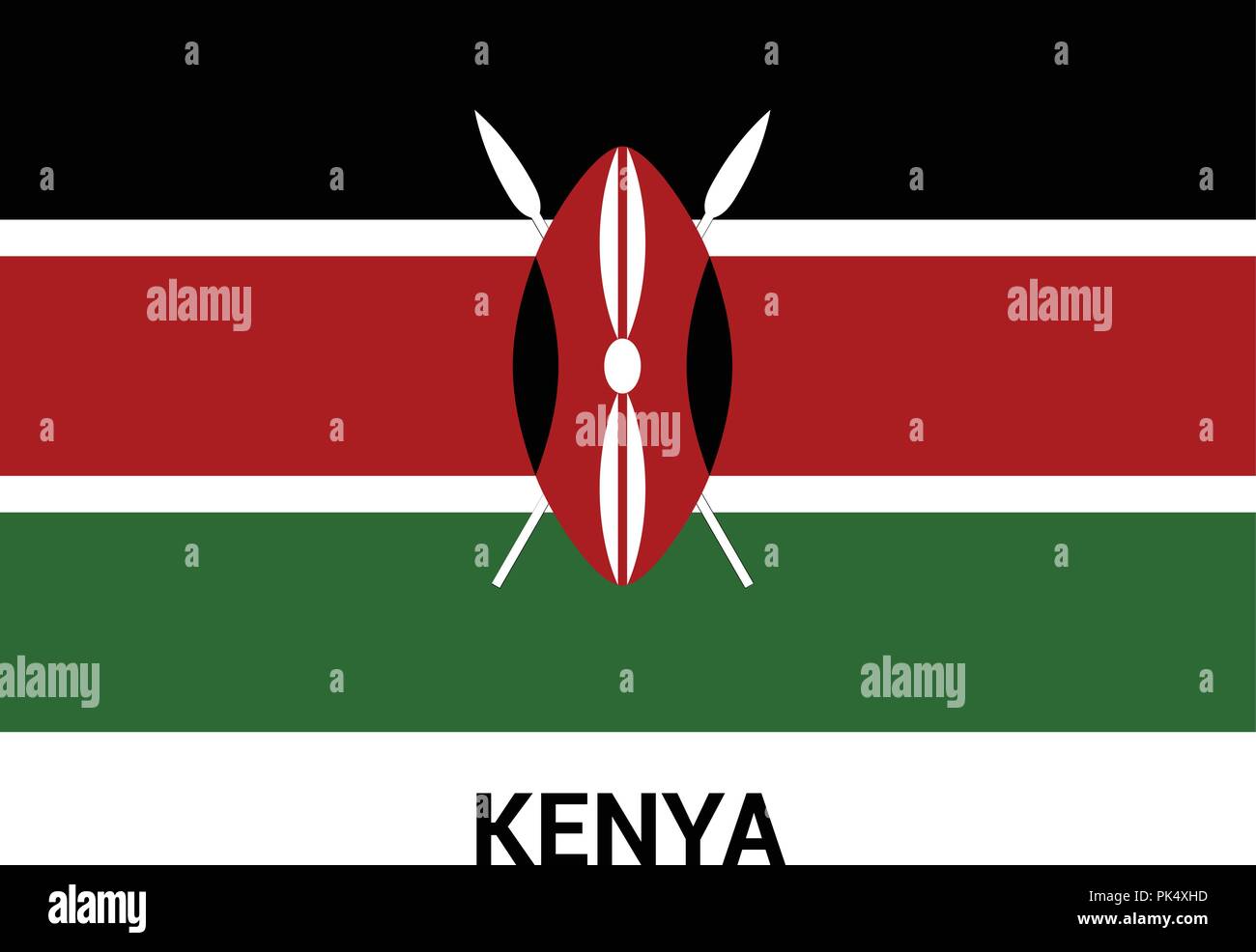 Kenya bandiera vettore di design Illustrazione Vettoriale