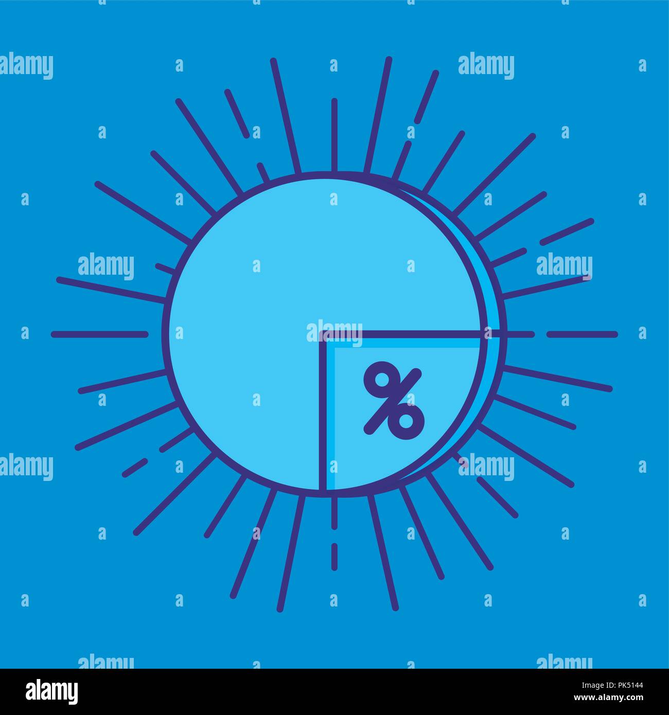 Torta di statistica con il simbolo percentuale illustrazione vettoriale design Illustrazione Vettoriale