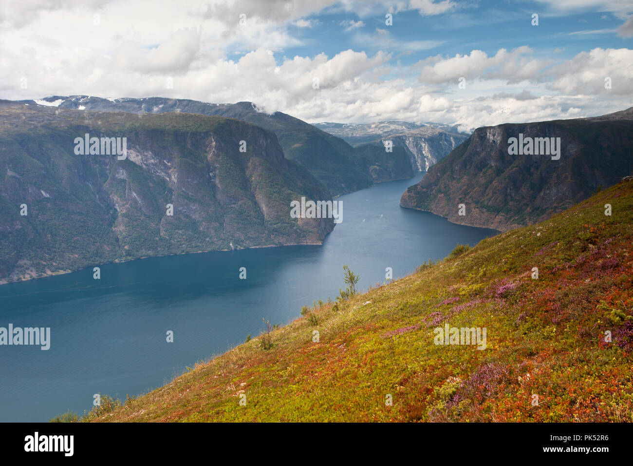 Aurlandsfjord Foto Stock