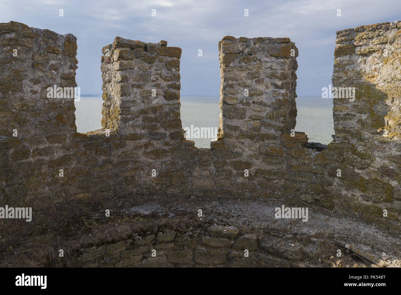 Vista del Dniester estuario dalla torre della Fortezza Akkerman (White Rock fortezza) Foto Stock