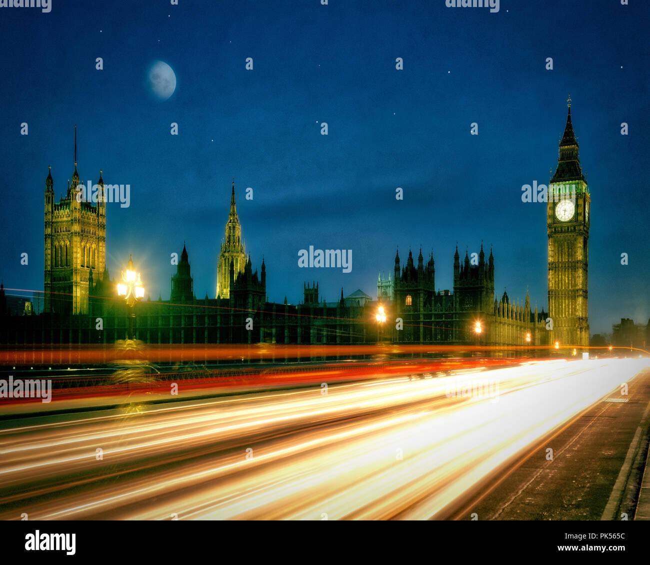 GB - LONDRA: Big Ben e le Camere del Parlamento di notte Foto Stock