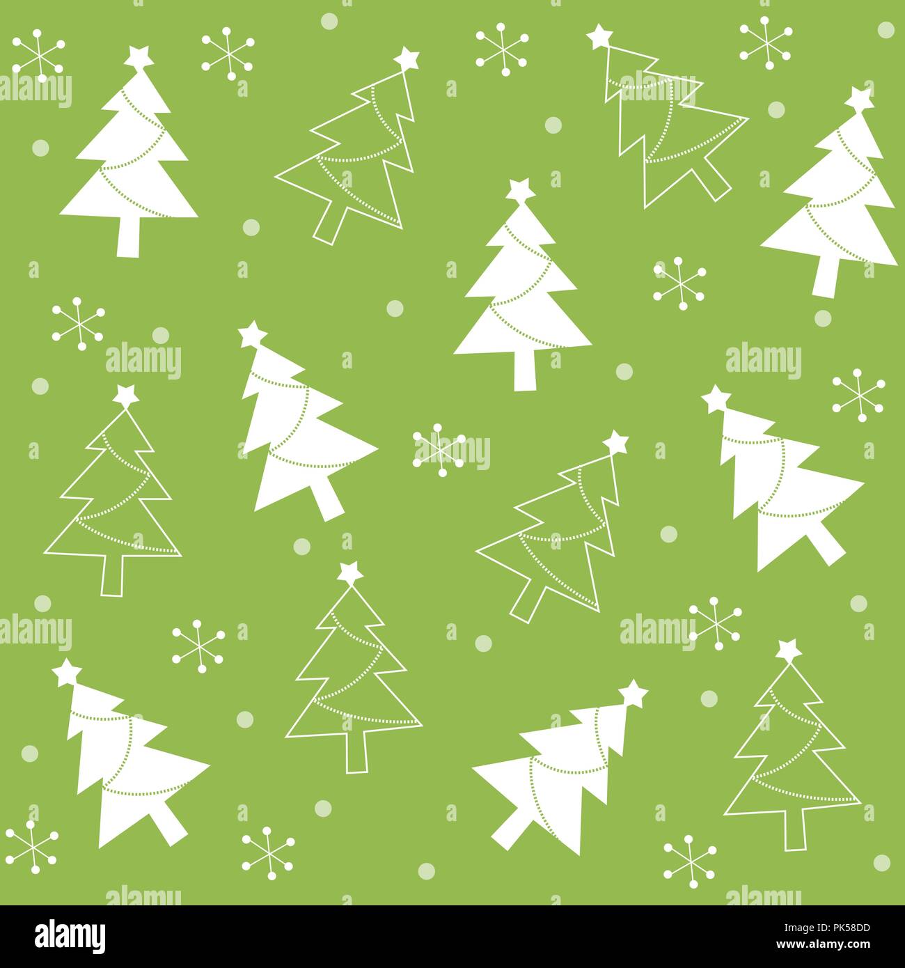 Bella e verde e bianco albero di natale e la caduta di neve seamless pattern appositamente per il Natale e l'inverno a tema siti web e design Illustrazione Vettoriale