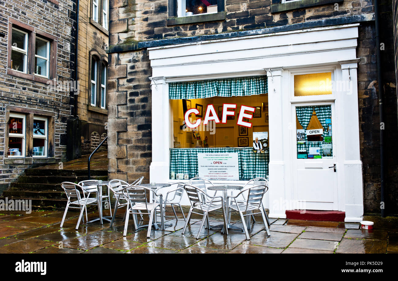 Sids Cafe come in ultimo del vino estivo serie TV, Leeds, West Yorkshire, Inghilterra Foto Stock