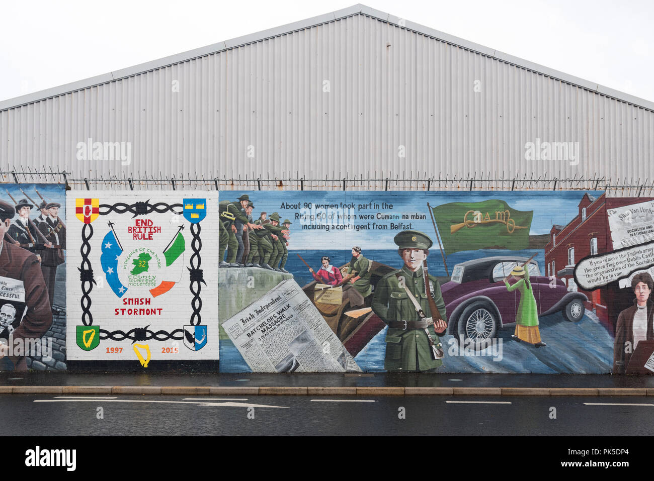 Murali politico a Belfast, Irlanda del Nord Foto Stock