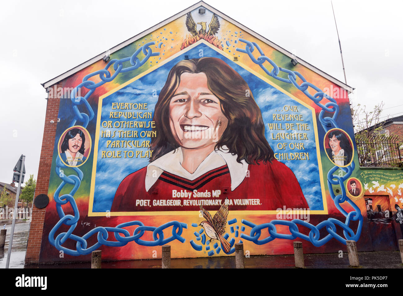 Bobby Sands murale di Belfast, Irlanda del Nord Foto Stock