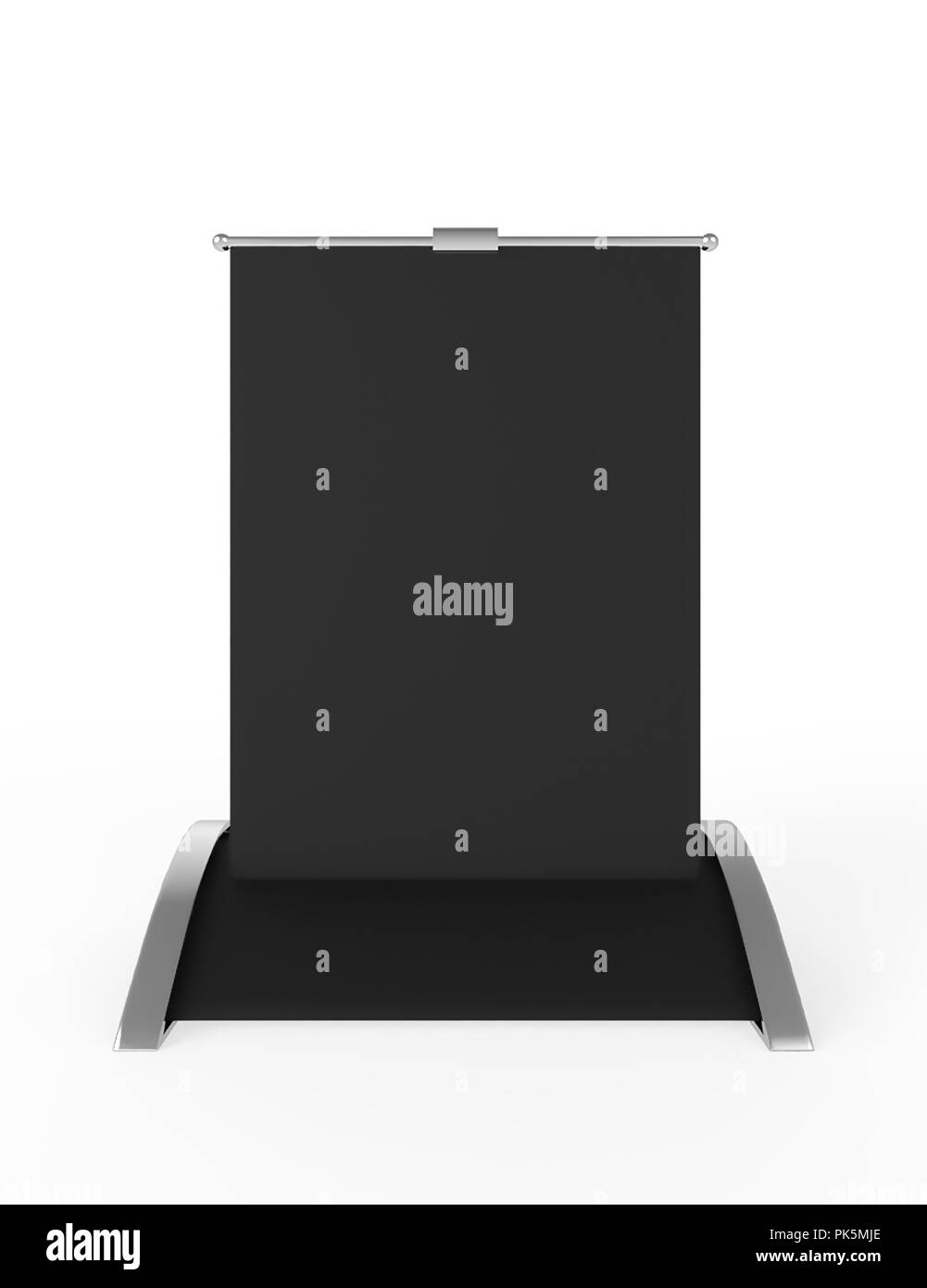PVC carta PP Tabella Set Top Stand Mini Roll Up Banner,tirare su Banner Banner Standee supporto,Tabella supporto per Banner Banner,sorge prodotto. 3d'illustrazione. Foto Stock