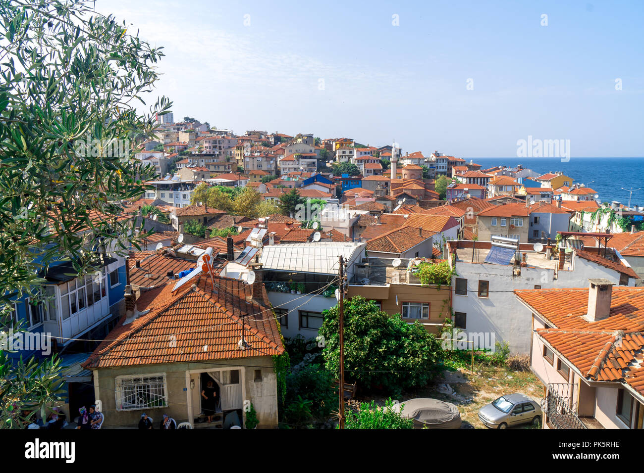 BURSA, TURCHIA - 01 settembre 2018 :: Tirilye è villaggio storico in Mudanya, Bursa. Foto Stock