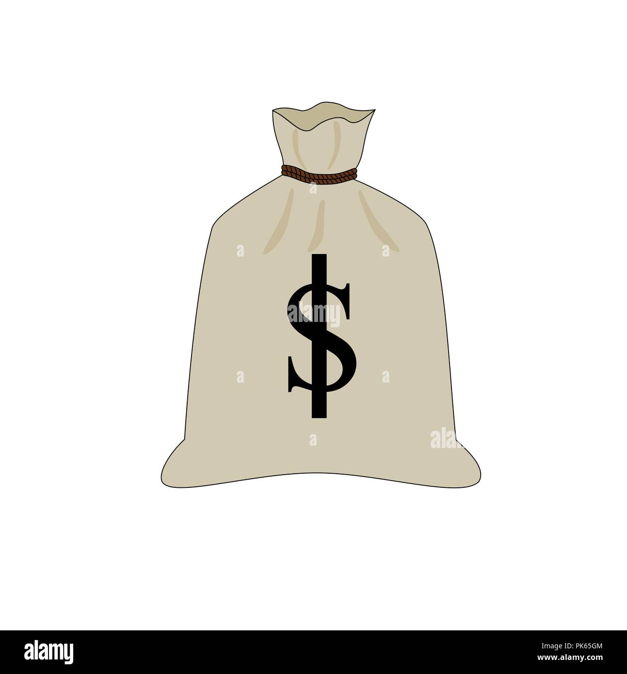Isolate i profitti denaro sacchetto , icona vettore Illustrazione Vettoriale