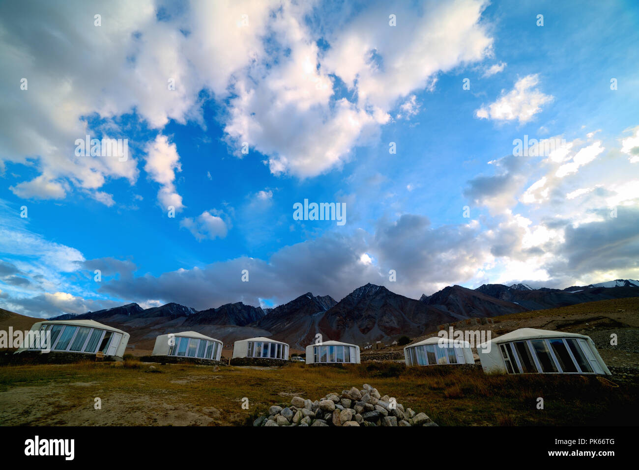 Casa della tenda camp in leh ladakh Foto Stock