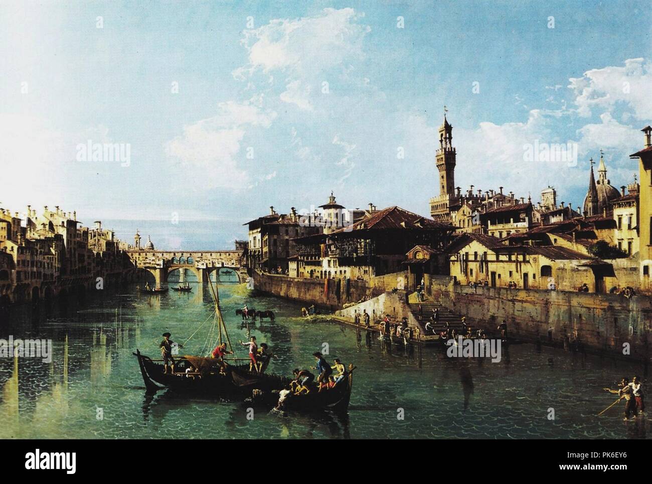 Bernardo Bellotto, la piazza d'Arno, collez. privata. Foto Stock