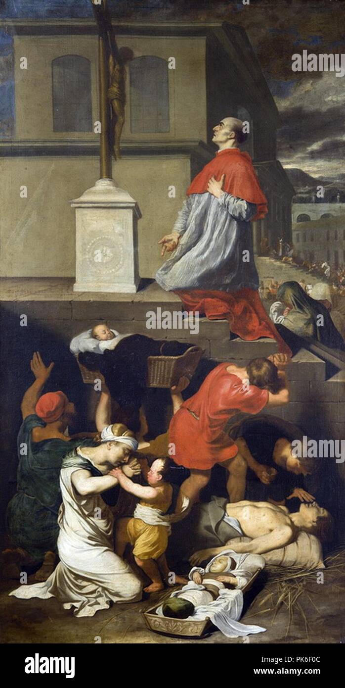 Bertholet Flemalle, Saint Charles Borromée et les pestiférés (Cathédrale St-Paul, Liegi). Foto Stock