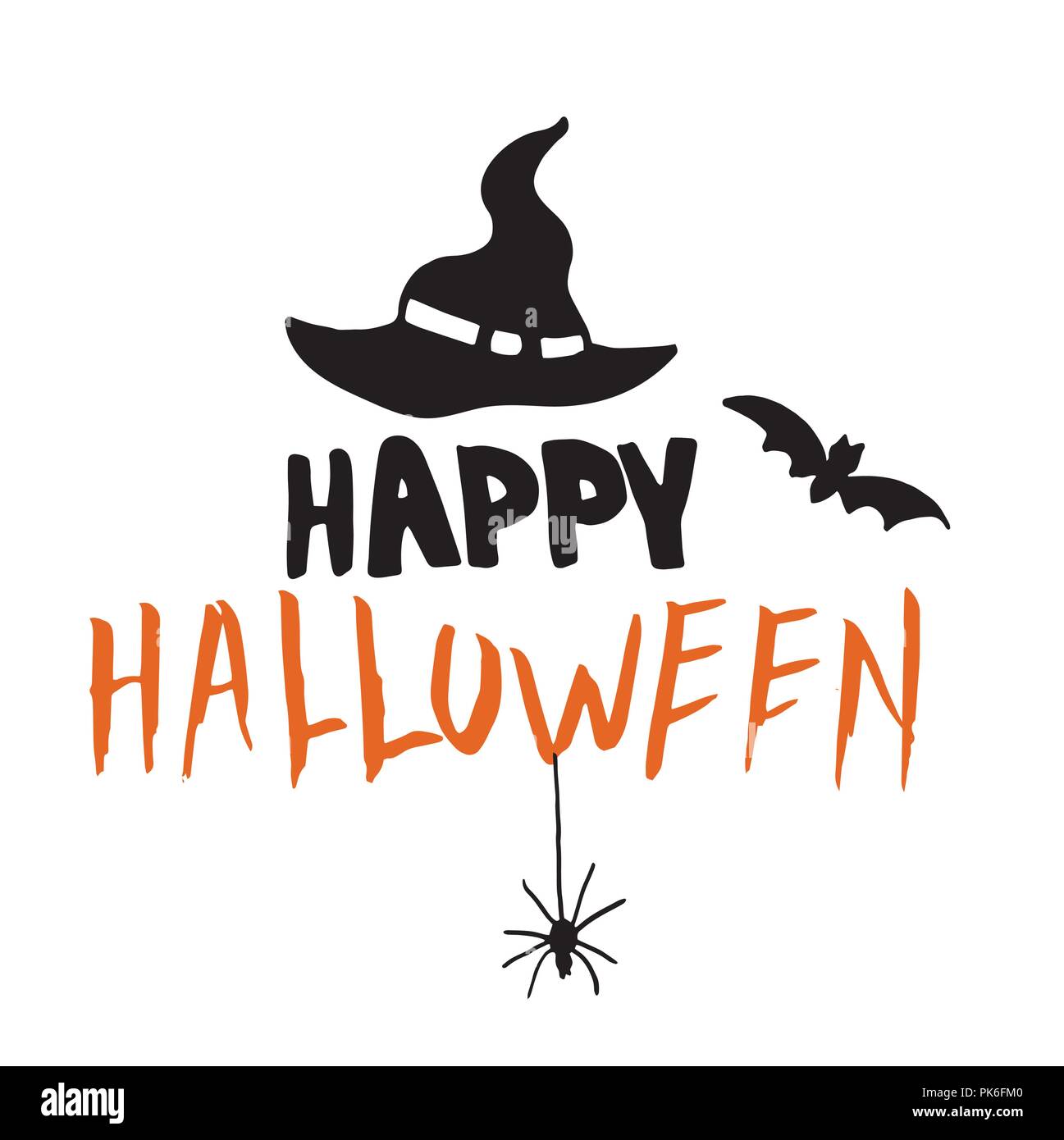 Happy halloween. Disegnato a mano la calligrafia creativa Illustrazione Vettoriale