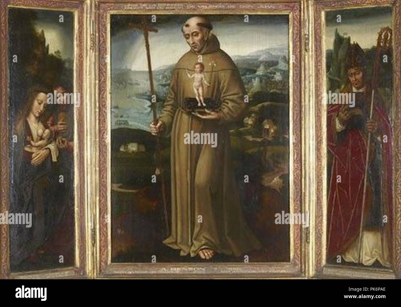 Benson Ambrosius-Triptich di Saint Antonius. Foto Stock
