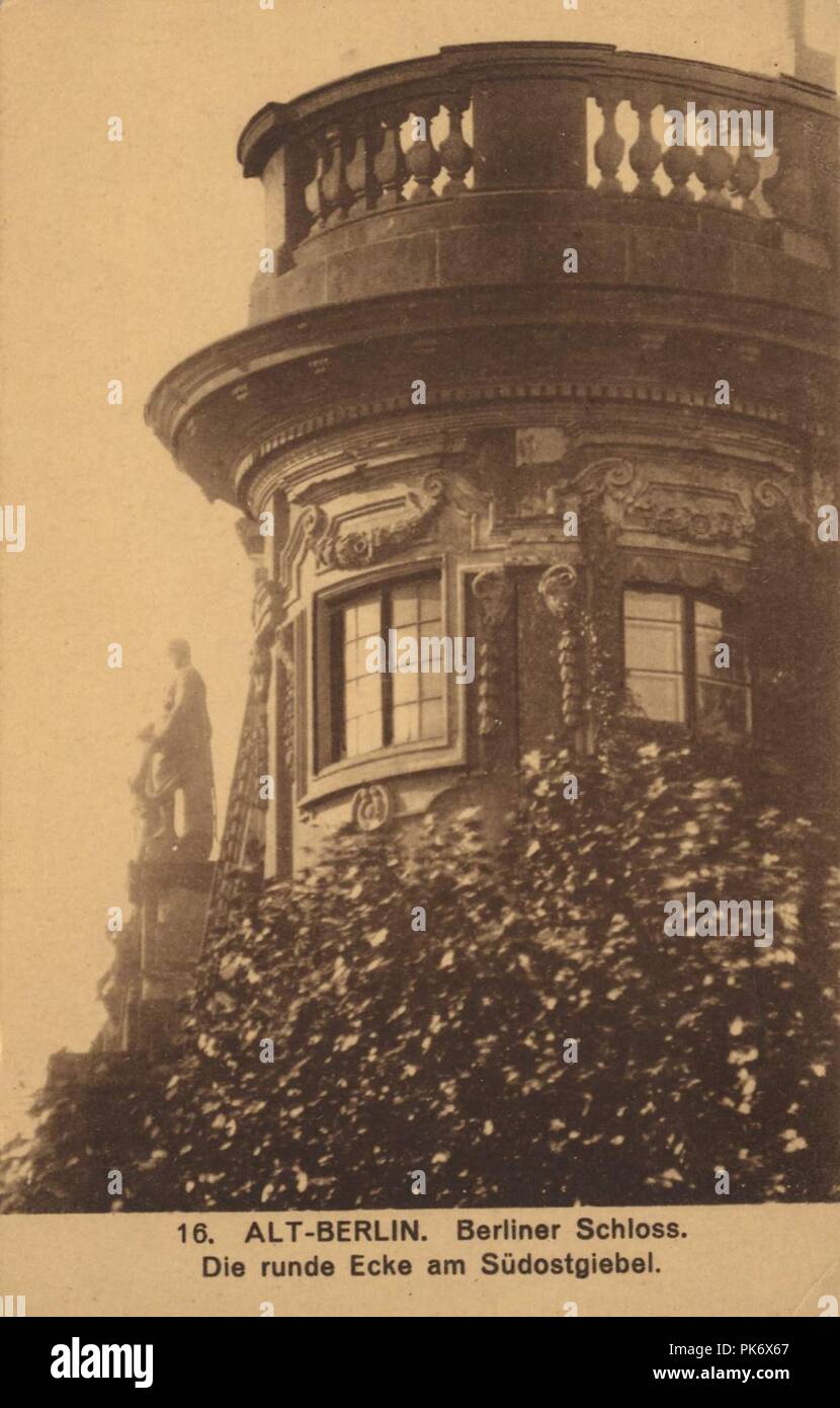 Berlin Mitte, Berlin - Kgl. Schloss, runde Ecke am Südostgiebel Foto Stock