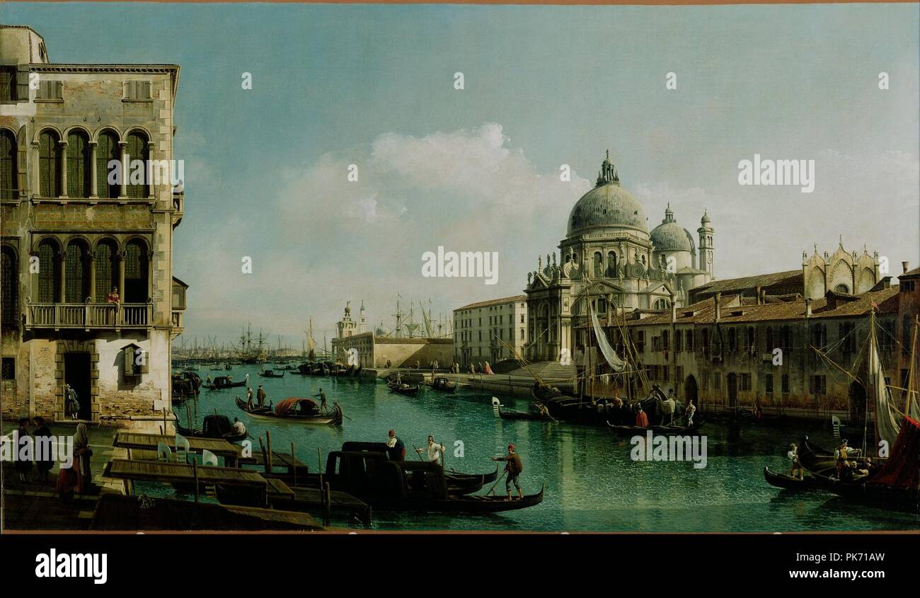 Bernardo Bellotto (italiano - Vista del Canal Grande e la Dogana - Foto Stock
