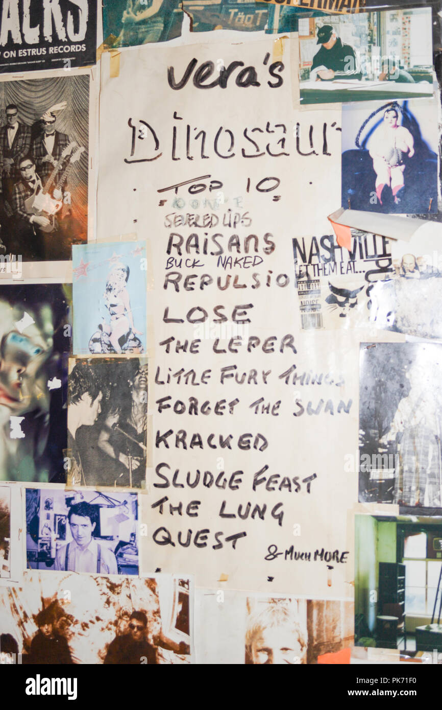 Dinosaur Jr set-list al vera club, 6th giugno 2005, Oosterstraat, Groningen, Paesi Bassi. Foto Stock