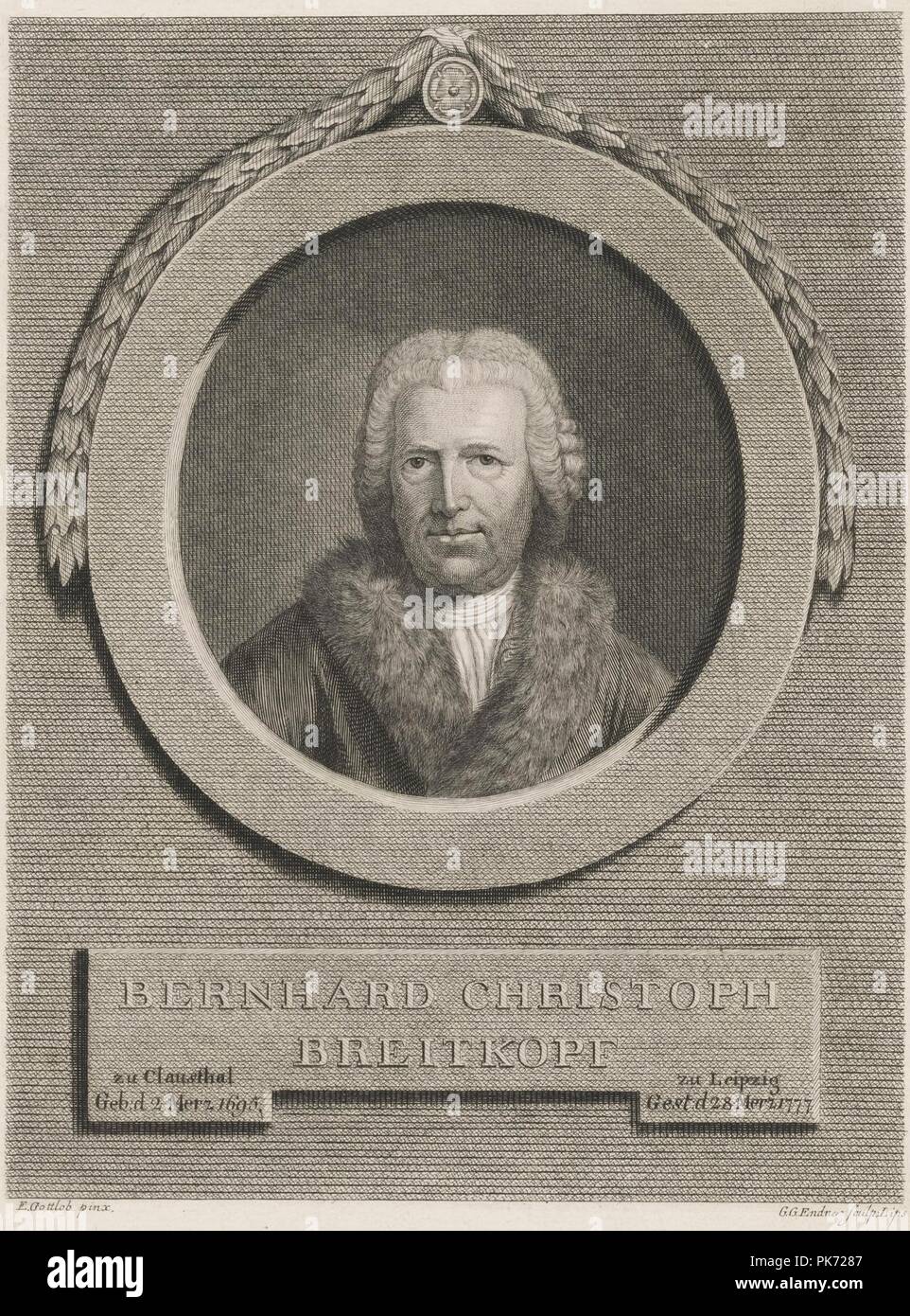 Bernhard Christoph Breitkopf. Foto Stock
