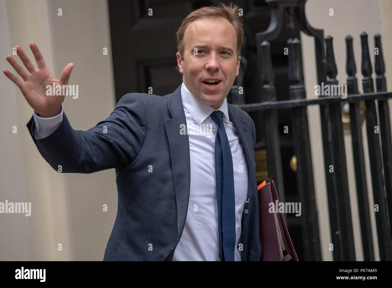 Londra 11 settembre 2018, Matt Hancock, MP PC, Heath Segretario, , arriva in una riunione del gabinetto a 10 Downing Street, Londra Credit Ian Davidson/Alamy Live News Foto Stock