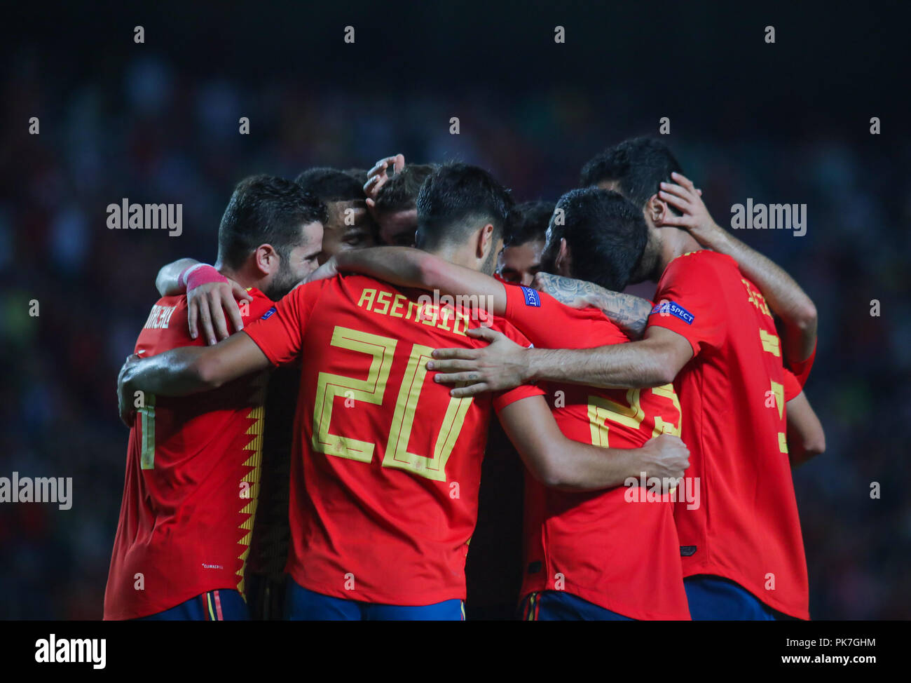 Durante la UEFA Nazioni League football match tra Spagna e Croazia il 11 settembre 2018 a Martinez Valero stadium di Elche, Spagna. Foto Stock