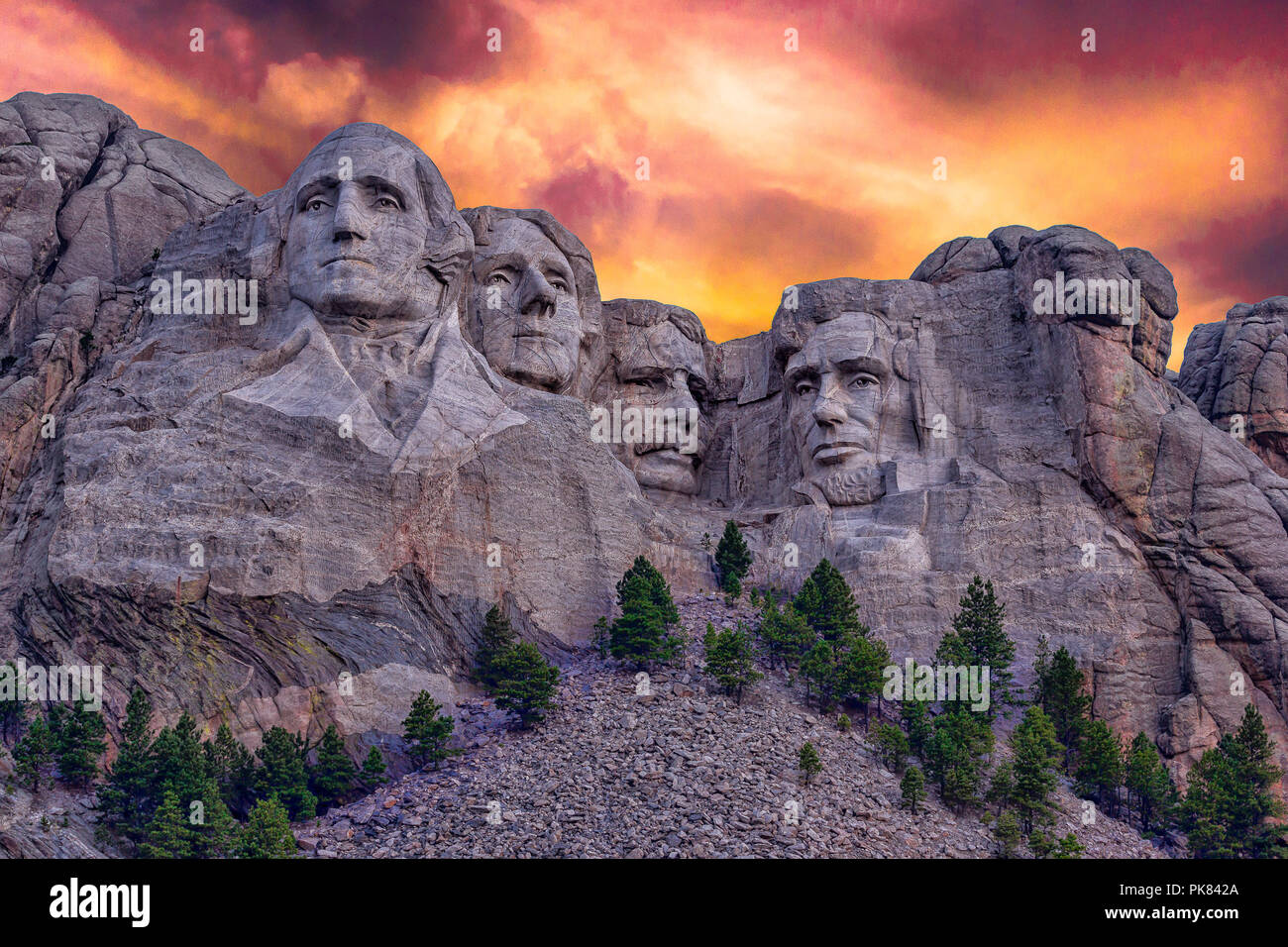 Il Monte Rushmore nel Sud Dakota Foto Stock