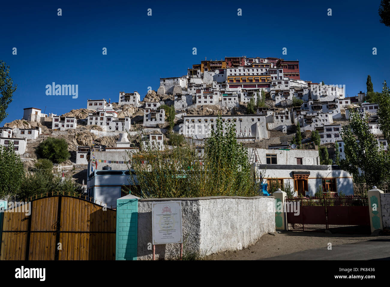 La magnifica vista del gompa Thiksay monastero in Ladakh regione dell India Foto Stock