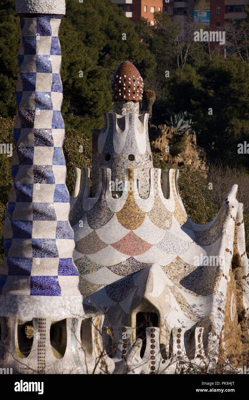 Barcellona Parco Guell, Spagna Foto Stock