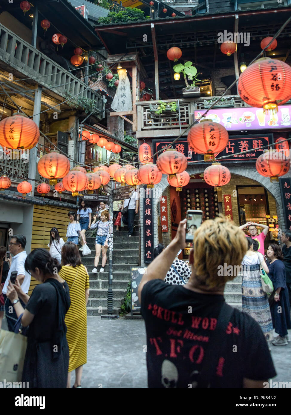 Jiufen incredibili di lane e vicoli con la ricca storia e cultura di uno dei più interessanti di viaggio durante il mio Taiwan Foto Stock