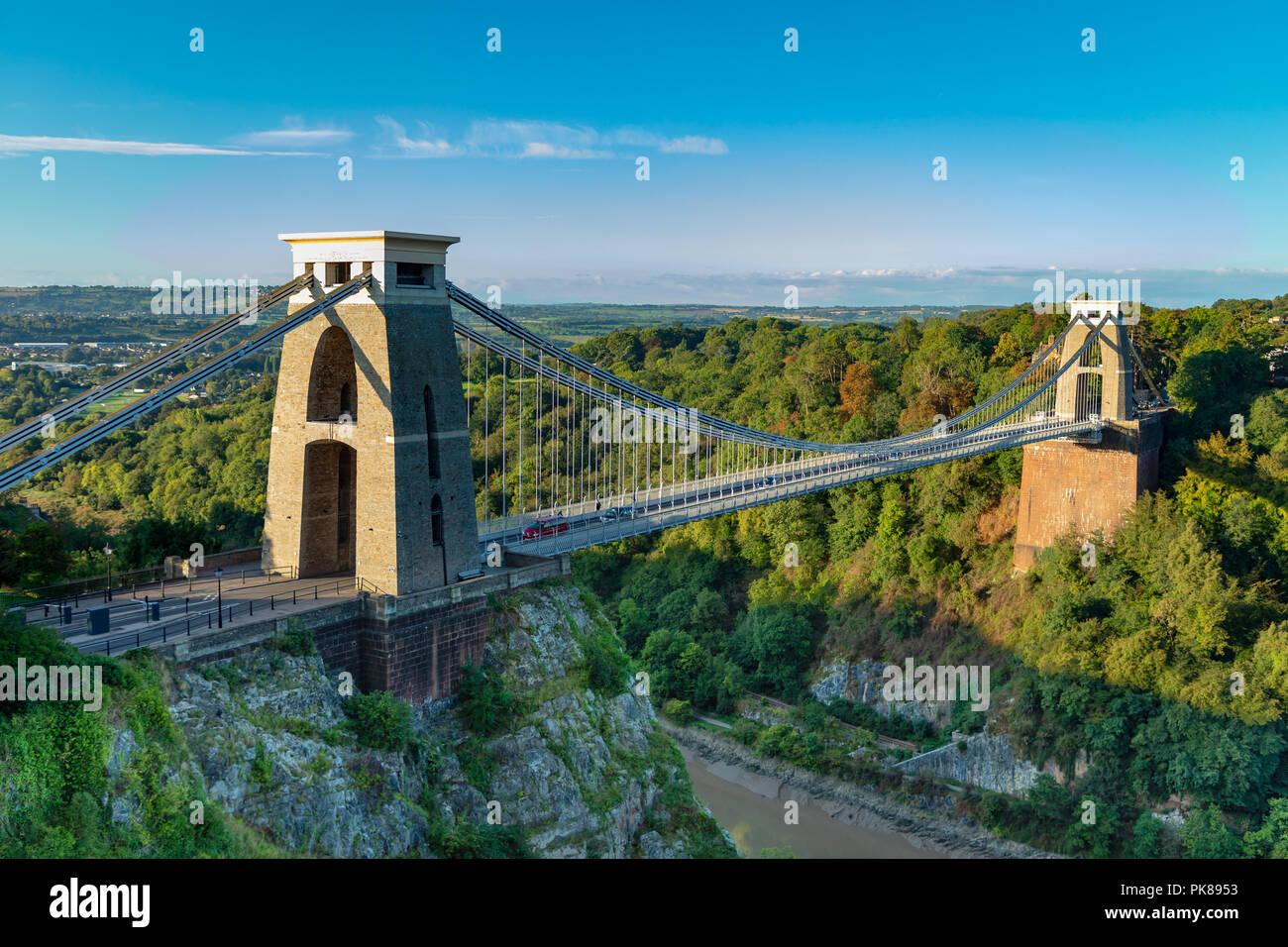 Il ponte sospeso di Clifton Bristol Inghilterra Settembre 07, 2018 il famoso ponte sospeso di Clifton, acrss the Avon Gorge, progettato da Isambard Ki Foto Stock