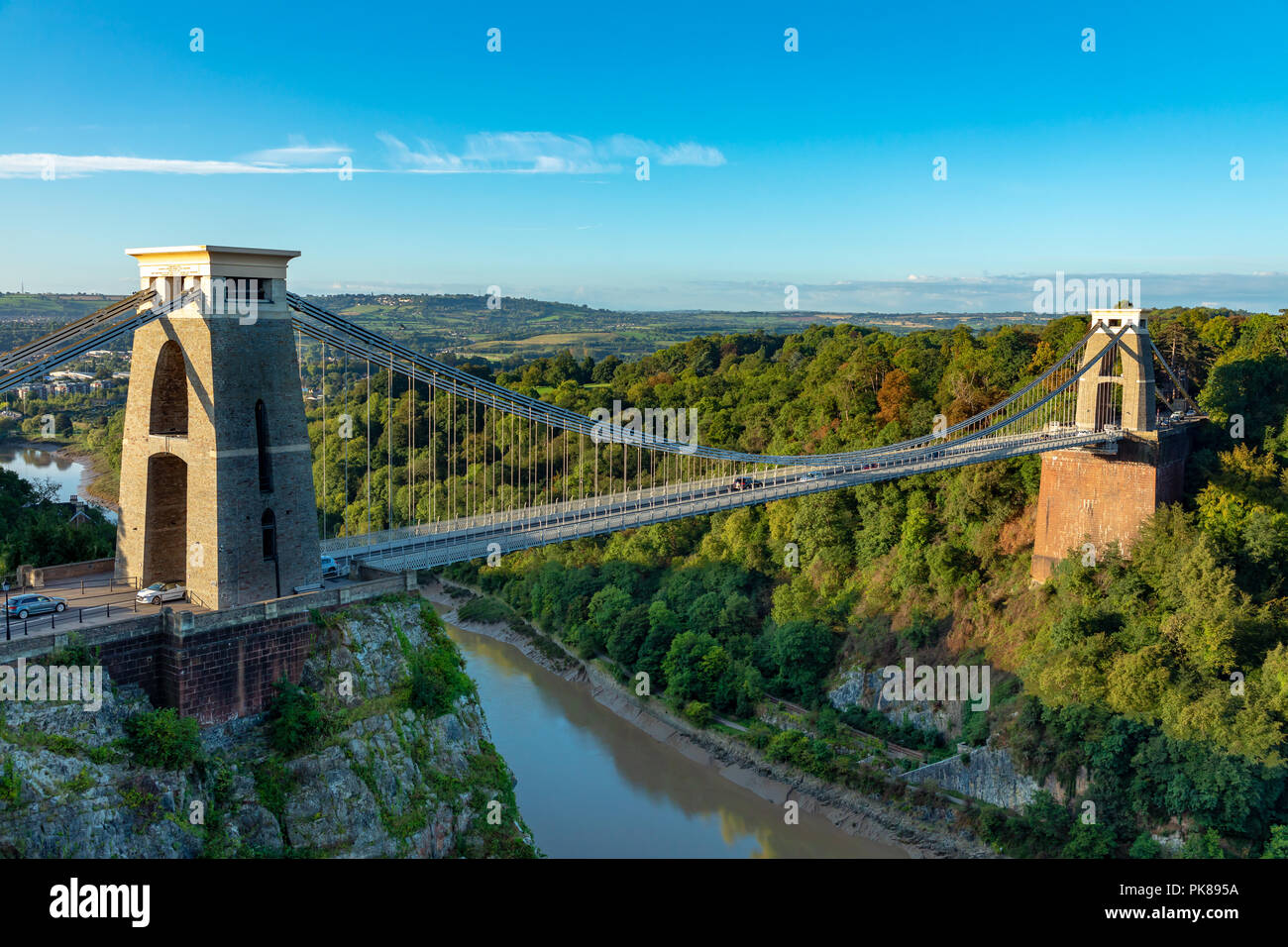 Il ponte sospeso di Clifton Bristol Inghilterra Settembre 07, 2018 il famoso ponte sospeso di Clifton, acrss the Avon Gorge, progettato da Isambard Ki Foto Stock