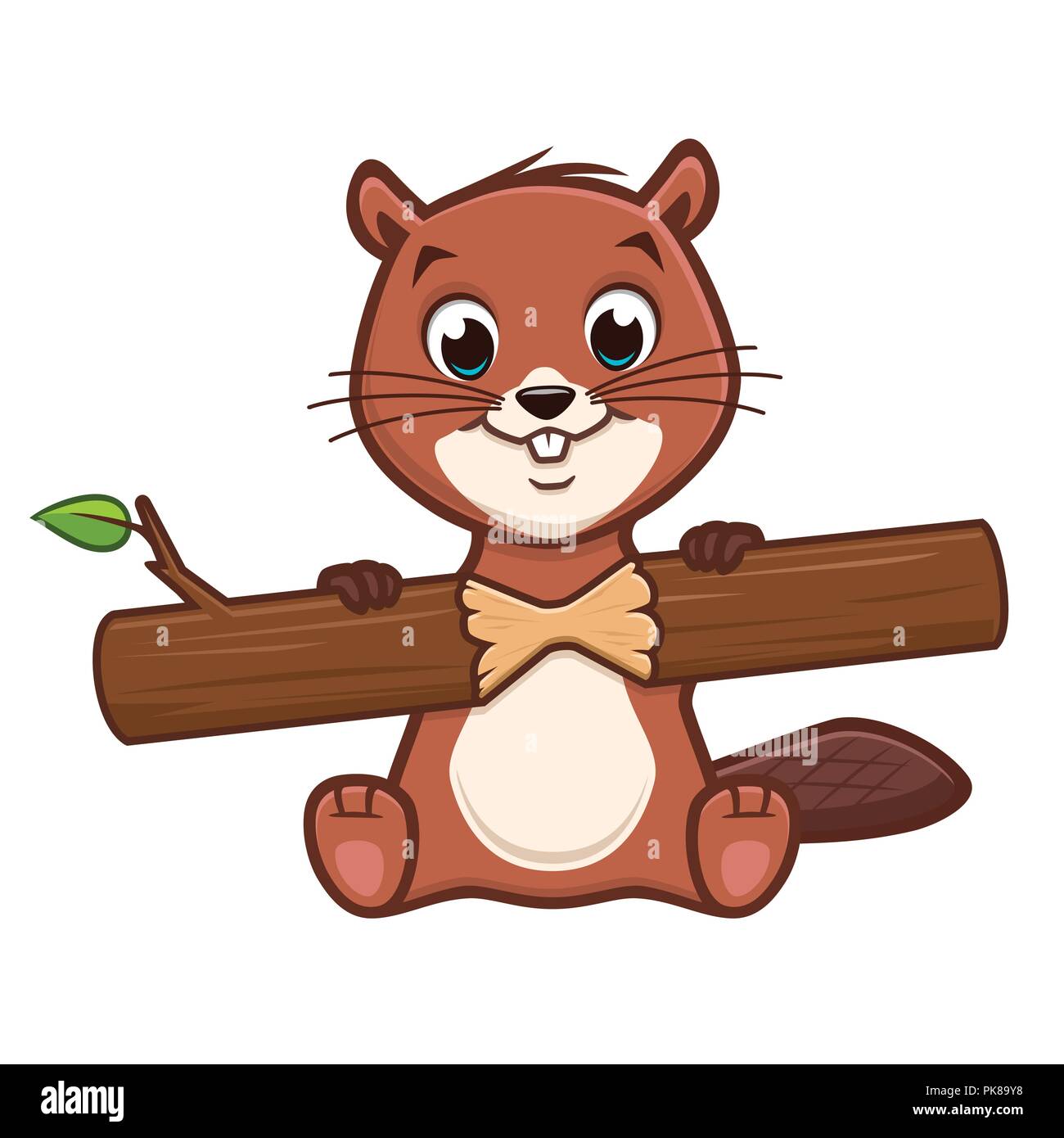 Cartoon carino Beaver Illustrazione Vettoriale