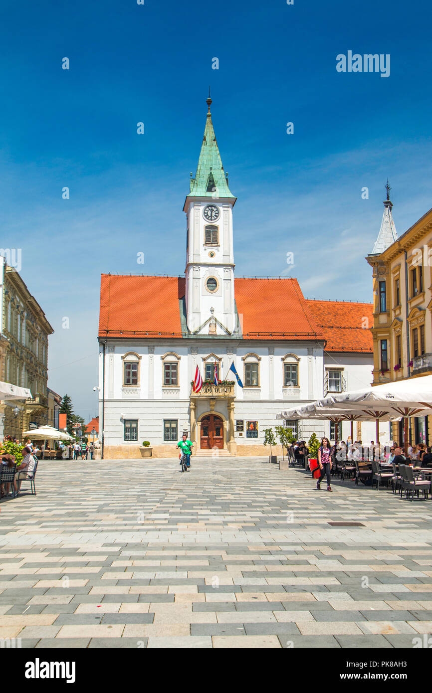 Palazzo del Municipio sul re Tomislav Square in Varazdin Croazia Foto Stock
