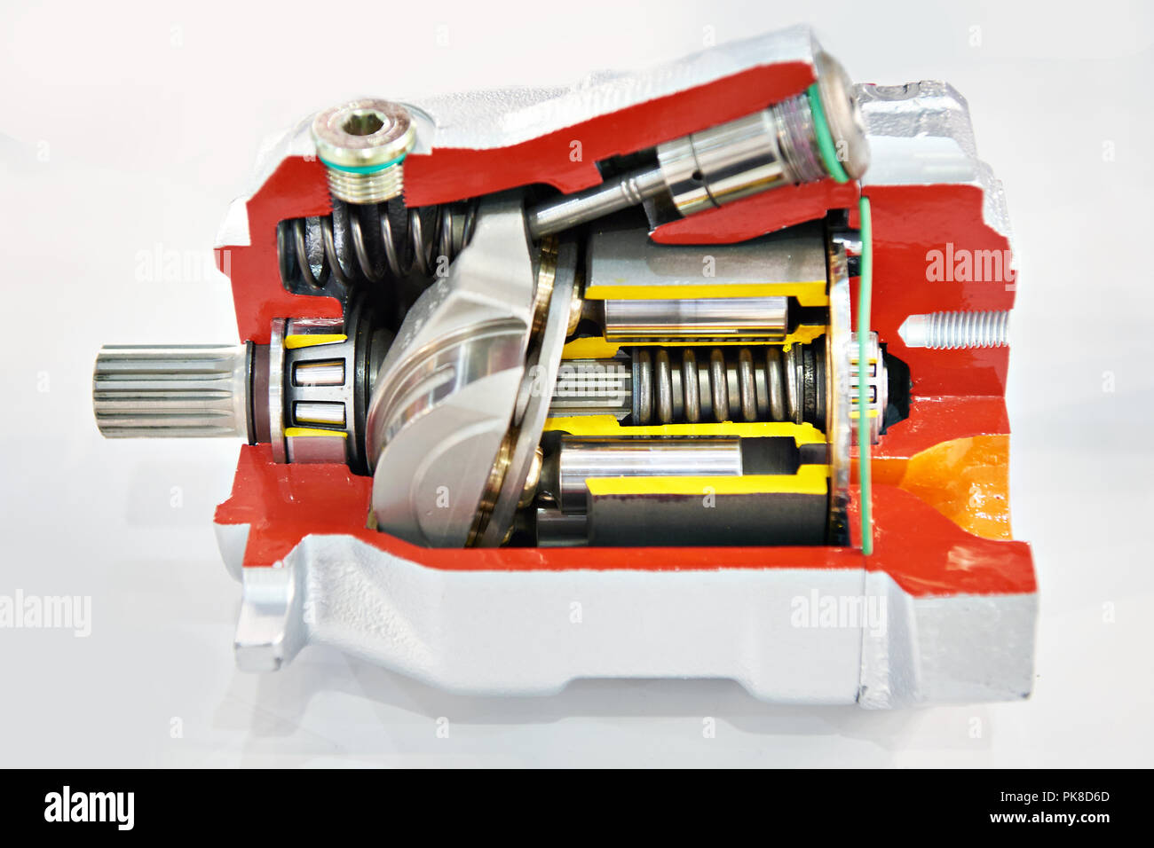 Regolabile per pompa a pistoni assiali di contorno aperto nella sezione Foto Stock