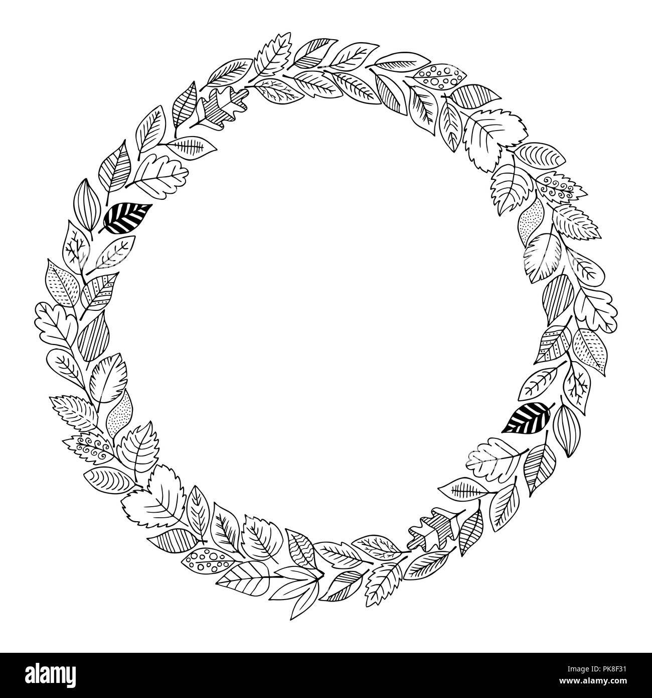 Eleganti e belle foglie di autunno e di elementi. Immagini brillanti per la Giornata del Ringraziamento Illustrazione Vettoriale