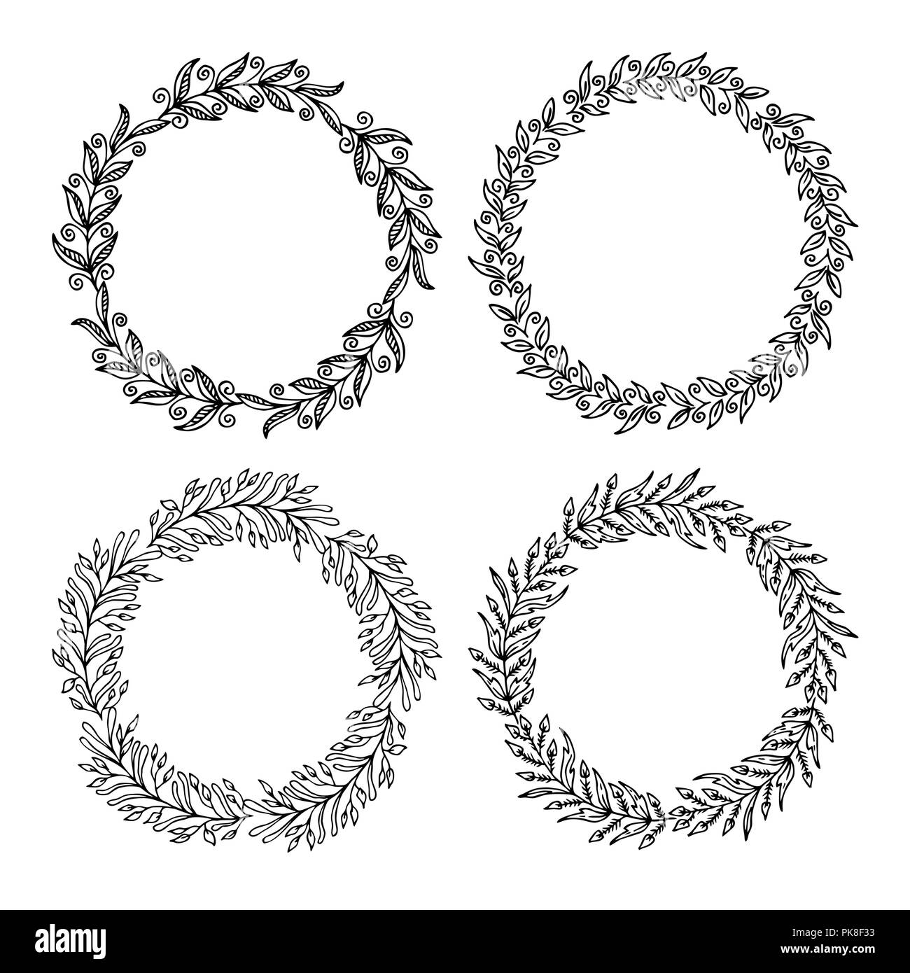 Disegnata a mano illustrazione vettoriale - allori e ghirlande. Gli elementi di design per gli inviti, biglietti di auguri, citazioni, blog, poster e altro ancora. Perfetto per noi Illustrazione Vettoriale