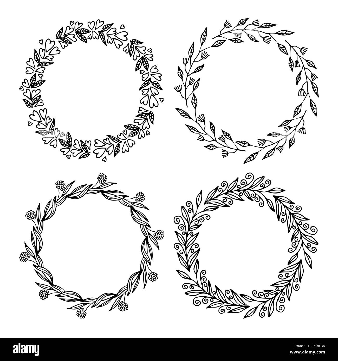 Disegnata a mano illustrazione vettoriale - allori e ghirlande. Gli elementi di design per gli inviti, biglietti di auguri, citazioni, blog, poster e altro ancora. Perfetto per noi Illustrazione Vettoriale