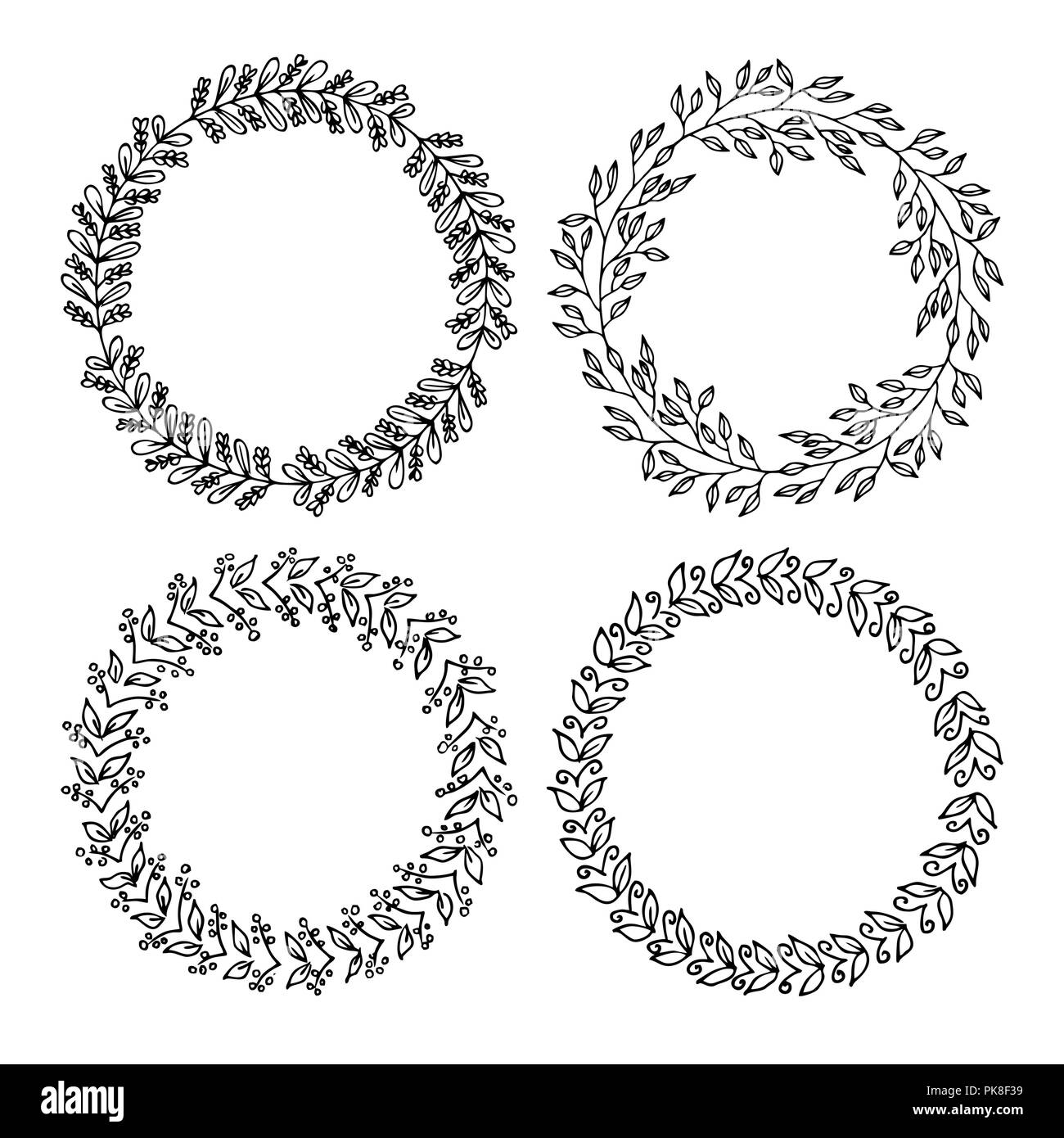 Disegnata a mano illustrazione vettoriale - allori e ghirlande. Gli elementi di design per gli inviti, biglietti di auguri, citazioni, blog, poster e altro ancora. Perfetto per noi Illustrazione Vettoriale