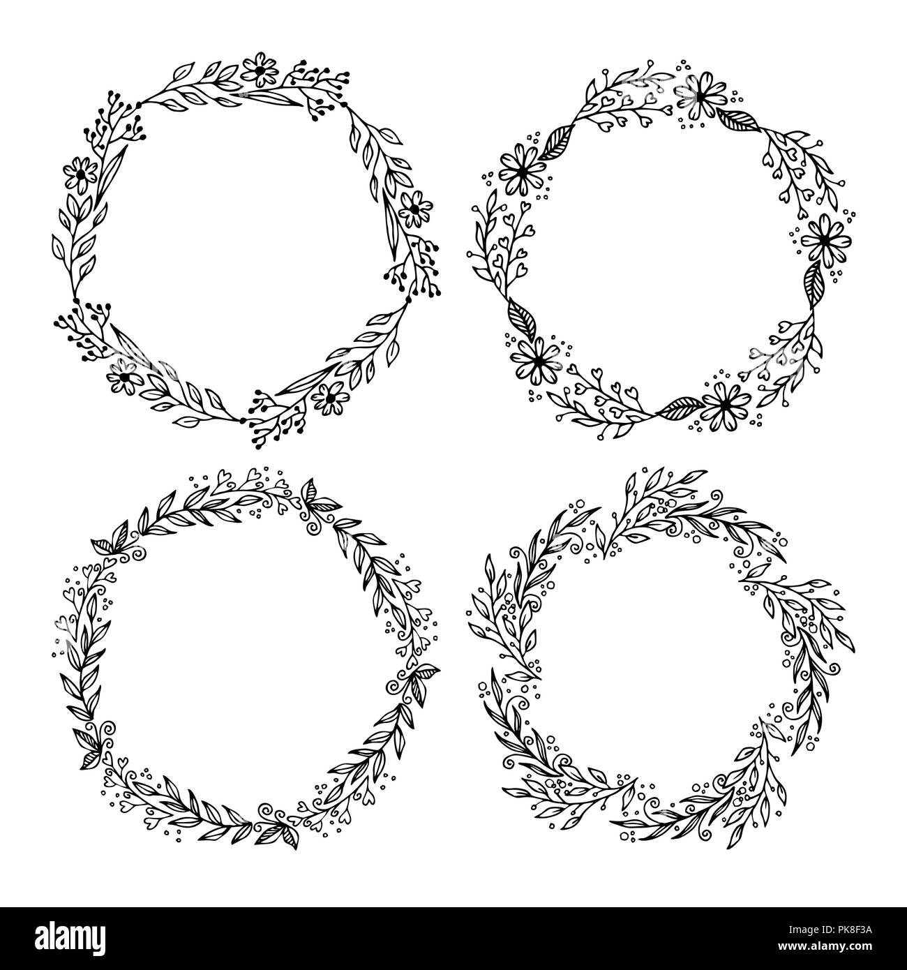 Disegnata a mano illustrazione vettoriale - allori e ghirlande. Gli elementi di design per gli inviti, biglietti di auguri, citazioni, blog, poster e altro ancora. Perfetto per noi Illustrazione Vettoriale