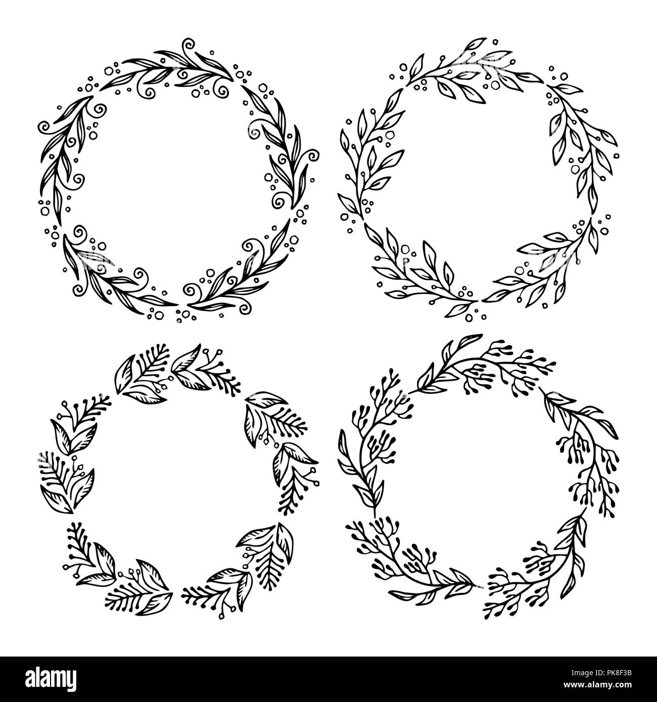 Disegnata a mano illustrazione vettoriale - allori e ghirlande. Gli elementi di design per gli inviti, biglietti di auguri, citazioni, blog, poster e altro ancora. Perfetto per noi Illustrazione Vettoriale